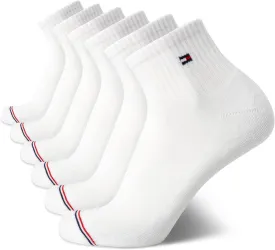 Tommy Hilfiger Men's Quarter Socks - 6 Pack Soft Stretch Cushioned Athletic Running Ankle Socks for Men (Sizes: 7-12)