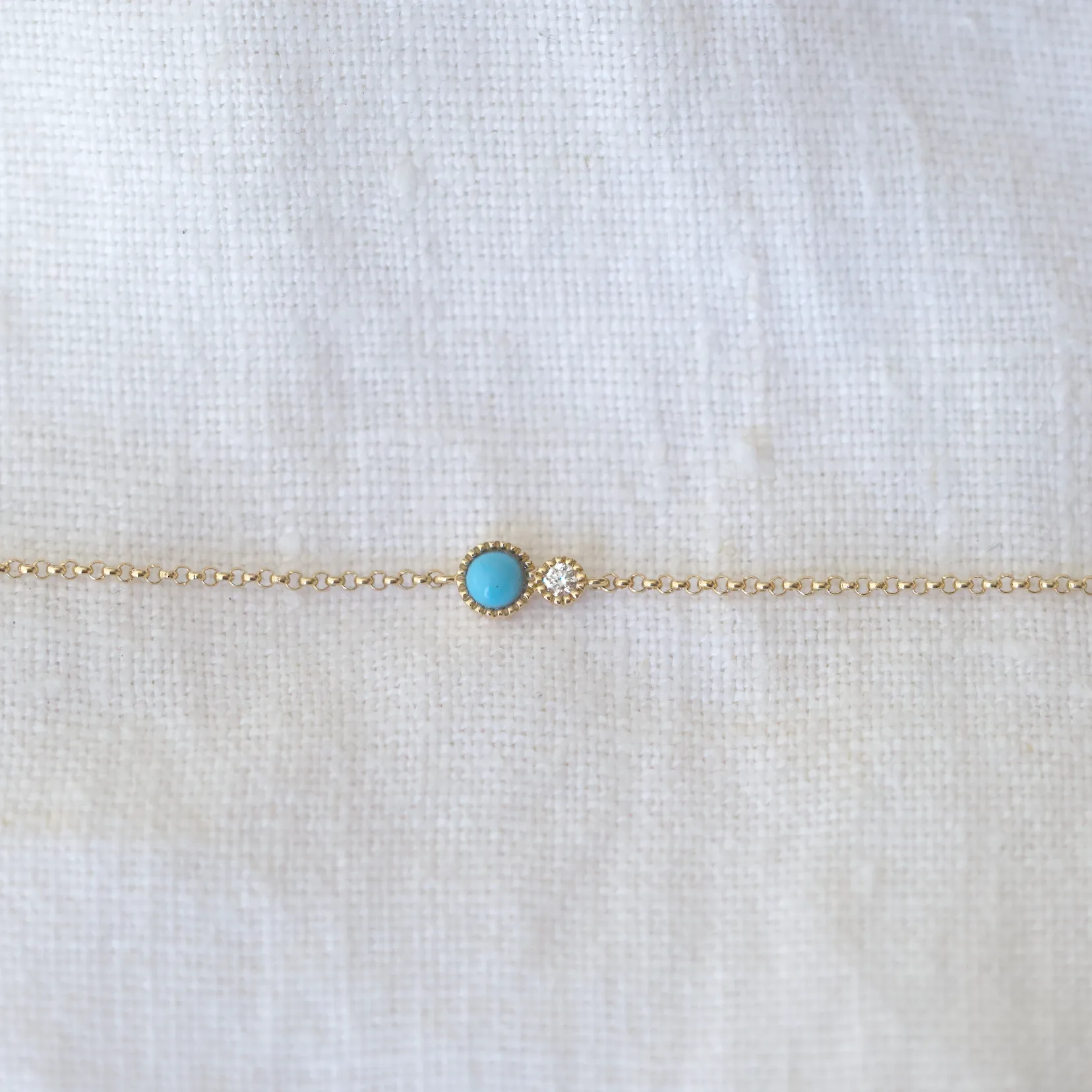 Turquoise & Diamond Bracelet
