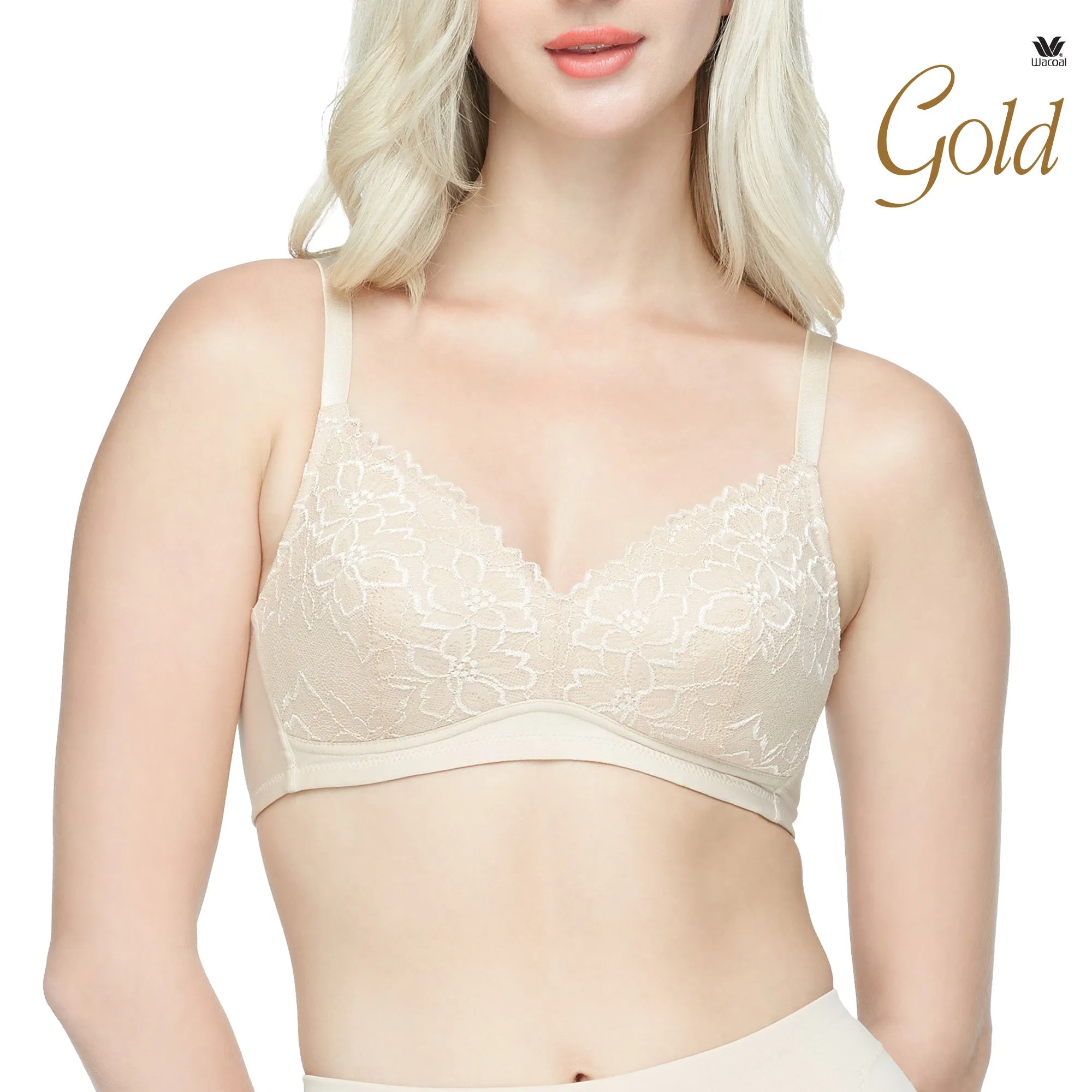 Wacoal Gold บราเพื่อสุขภาพแบบไร้โครง ไม่เสริมฟองน้ำ รุ่นWO1542  ( เข้าคู่ WO3116 ) สีเนื้อ (NN)
