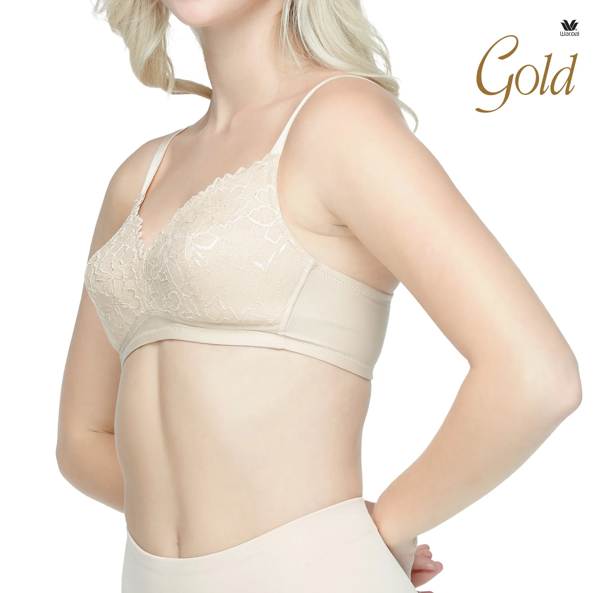Wacoal Gold บราเพื่อสุขภาพแบบไร้โครง ไม่เสริมฟองน้ำ รุ่นWO1542  ( เข้าคู่ WO3116 ) สีเนื้อ (NN)