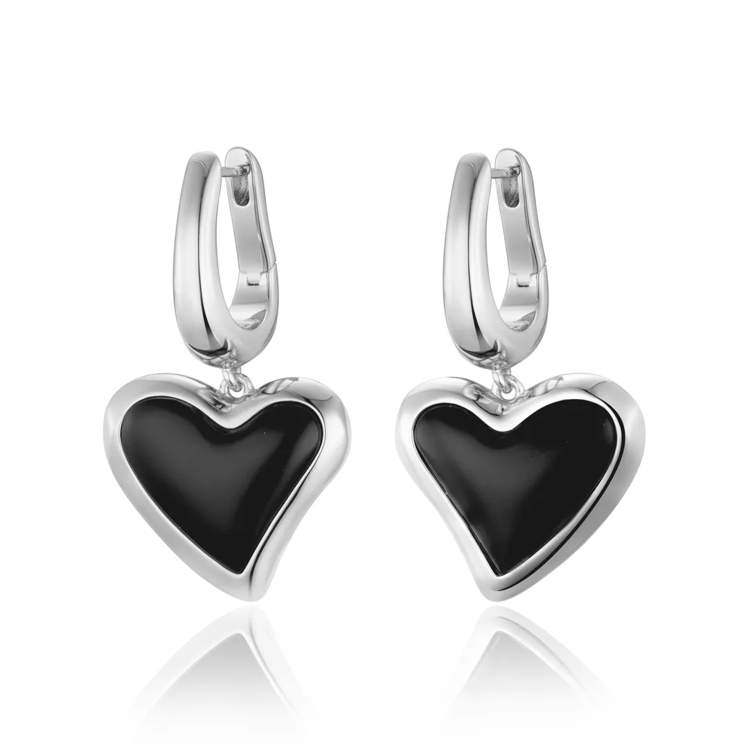 Whitney Heart Charm Earrings