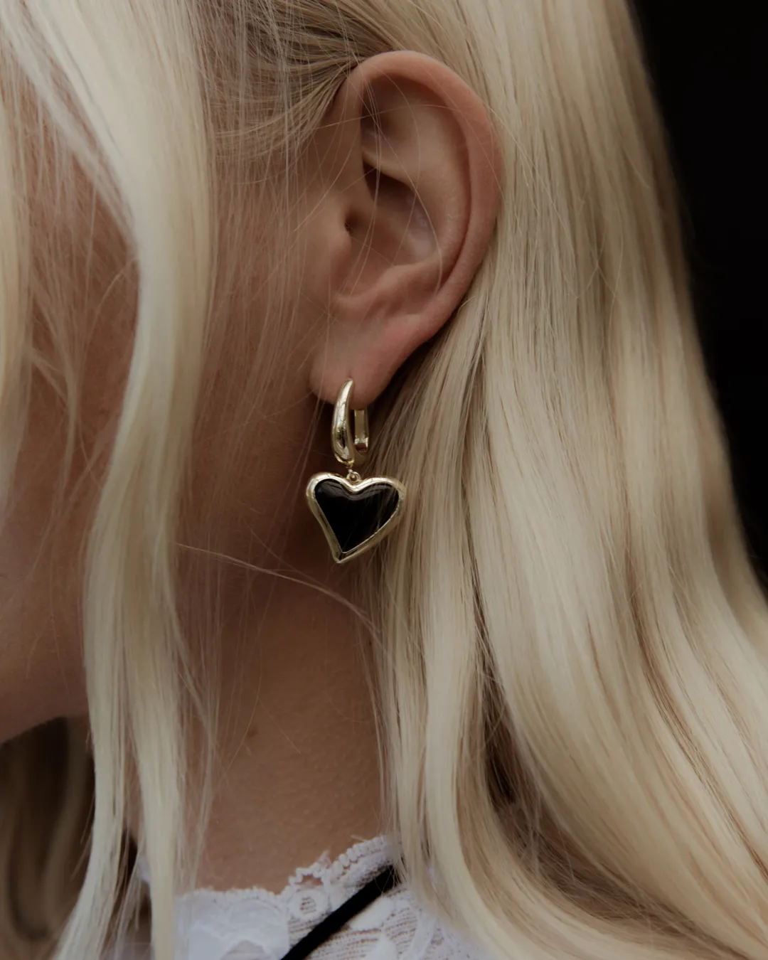 Whitney Heart Charm Earrings