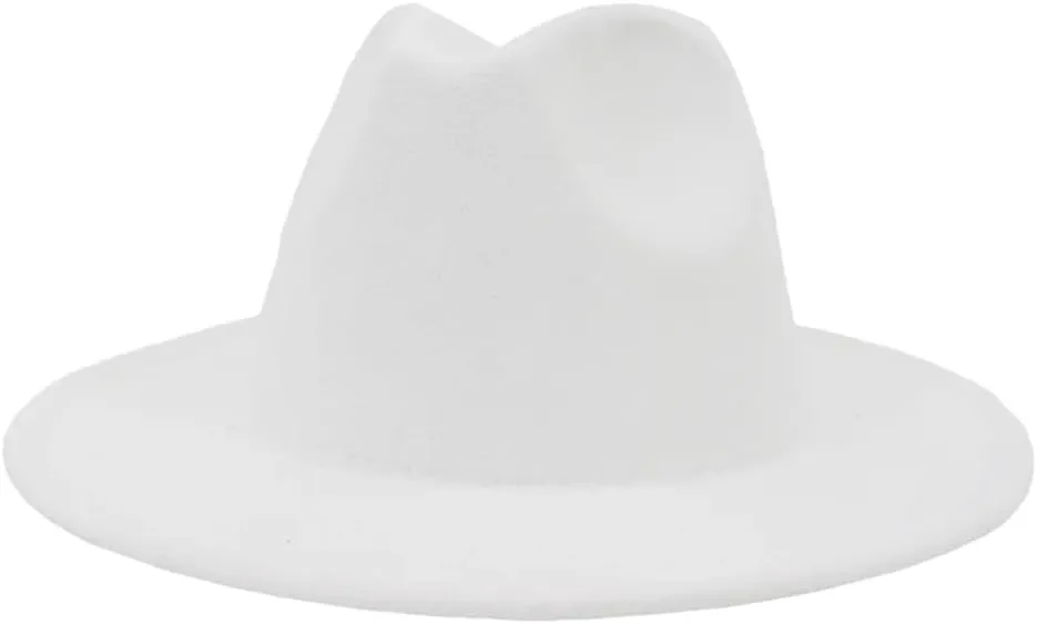 Women Men Fedoras Hats Parent Child Solid Color Big Brim Formal Dress Hat Classic Party Cap