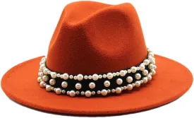 Women's Fedoras Wool Hat Classic Jazz Hat Travel Men's Wild Brim Hat Outdoor 2 59-61cm