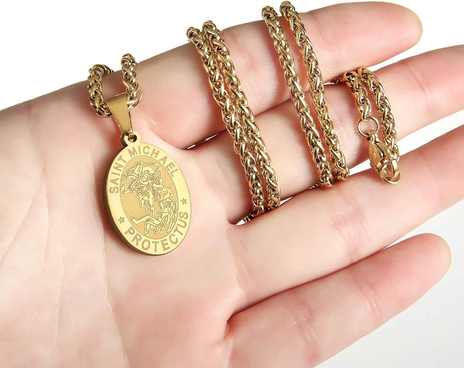 Zocomi Catholic First Communion/Confirmation Gifts for Boys Men,Saint Christopher/Michael/Anthony/Jude/Joseph Medal Necklace??Oval Saint Patron Medal Religious Amulet Gifts