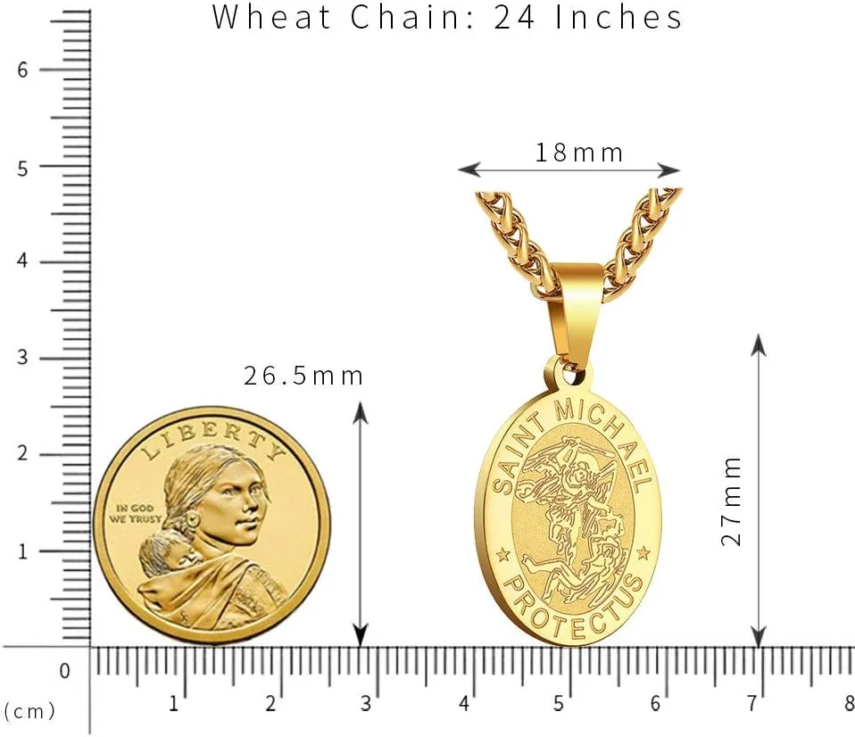 Zocomi Catholic First Communion/Confirmation Gifts for Boys Men,Saint Christopher/Michael/Anthony/Jude/Joseph Medal Necklace??Oval Saint Patron Medal Religious Amulet Gifts