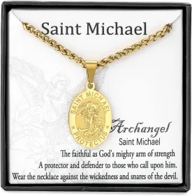 Zocomi Catholic First Communion/Confirmation Gifts for Boys Men,Saint Christopher/Michael/Anthony/Jude/Joseph Medal Necklace??Oval Saint Patron Medal Religious Amulet Gifts
