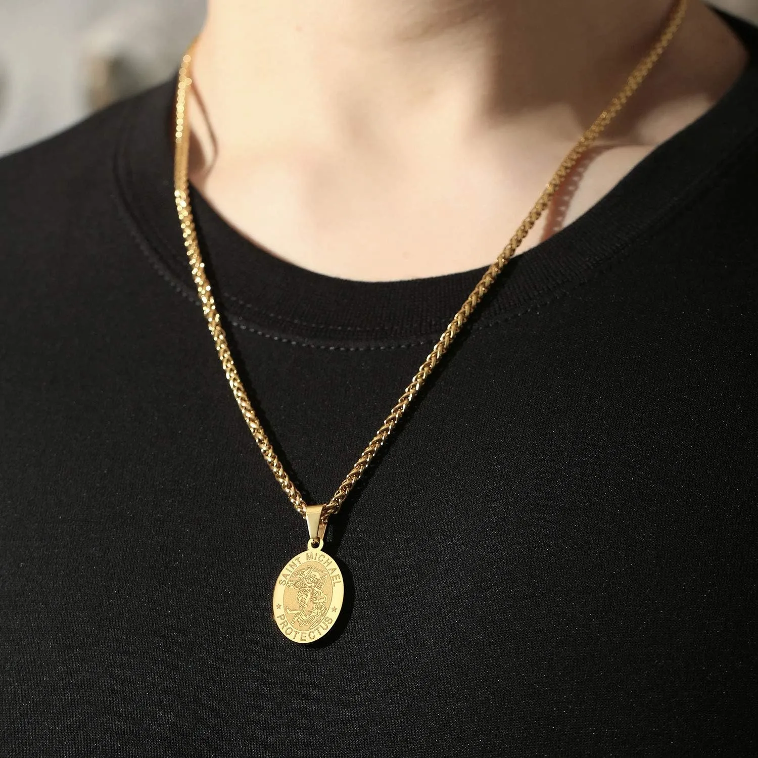 Zocomi Catholic First Communion/Confirmation Gifts for Boys Men,Saint Christopher/Michael/Anthony/Jude/Joseph Medal Necklace??Oval Saint Patron Medal Religious Amulet Gifts