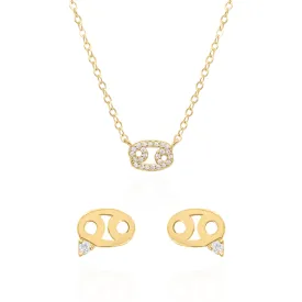 Zodiac Symbol Gift Set | Stud Earrings & Necklace | 18K Gold Plated
